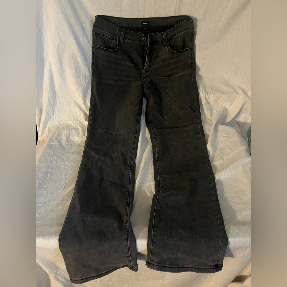 Express- Black Flared Jeans